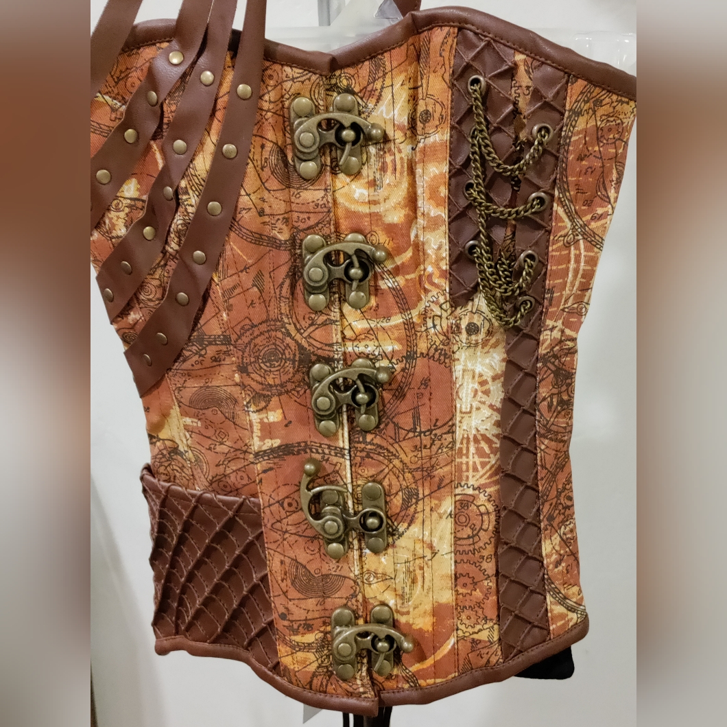 Nwt Size 22 Corsetdeal Brand Multicolor Steampunk Corset